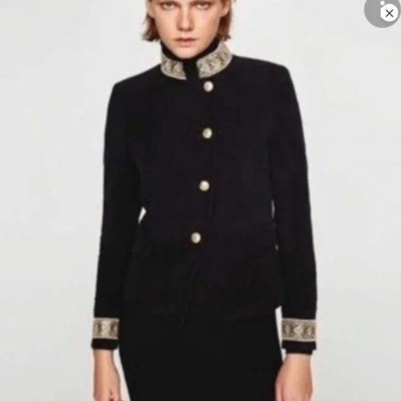 NWOT Zara Military Crop Jacket Blazer XS - Picture 1 of 11